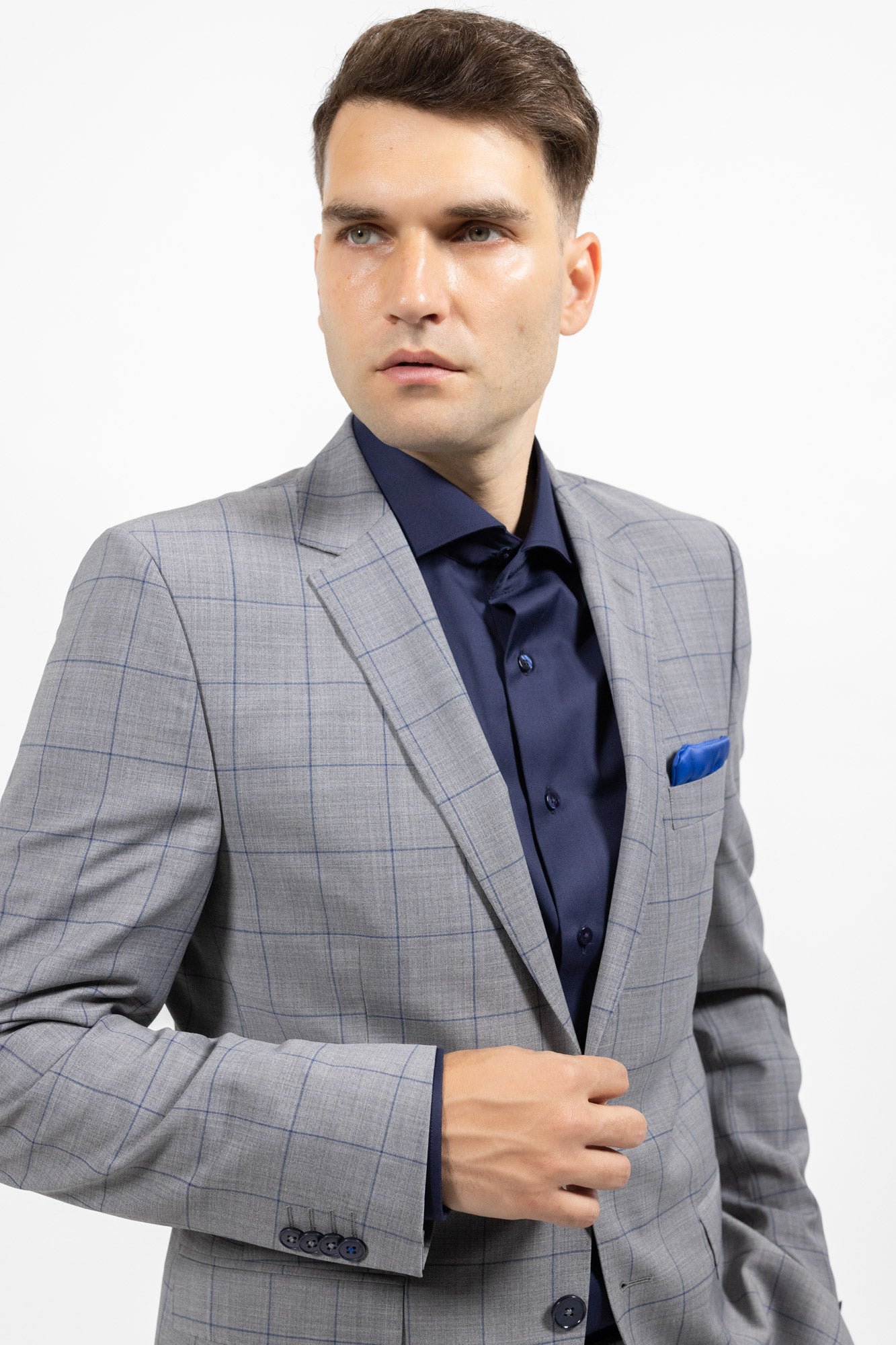 Calabria Check Grey/Blue . Costum