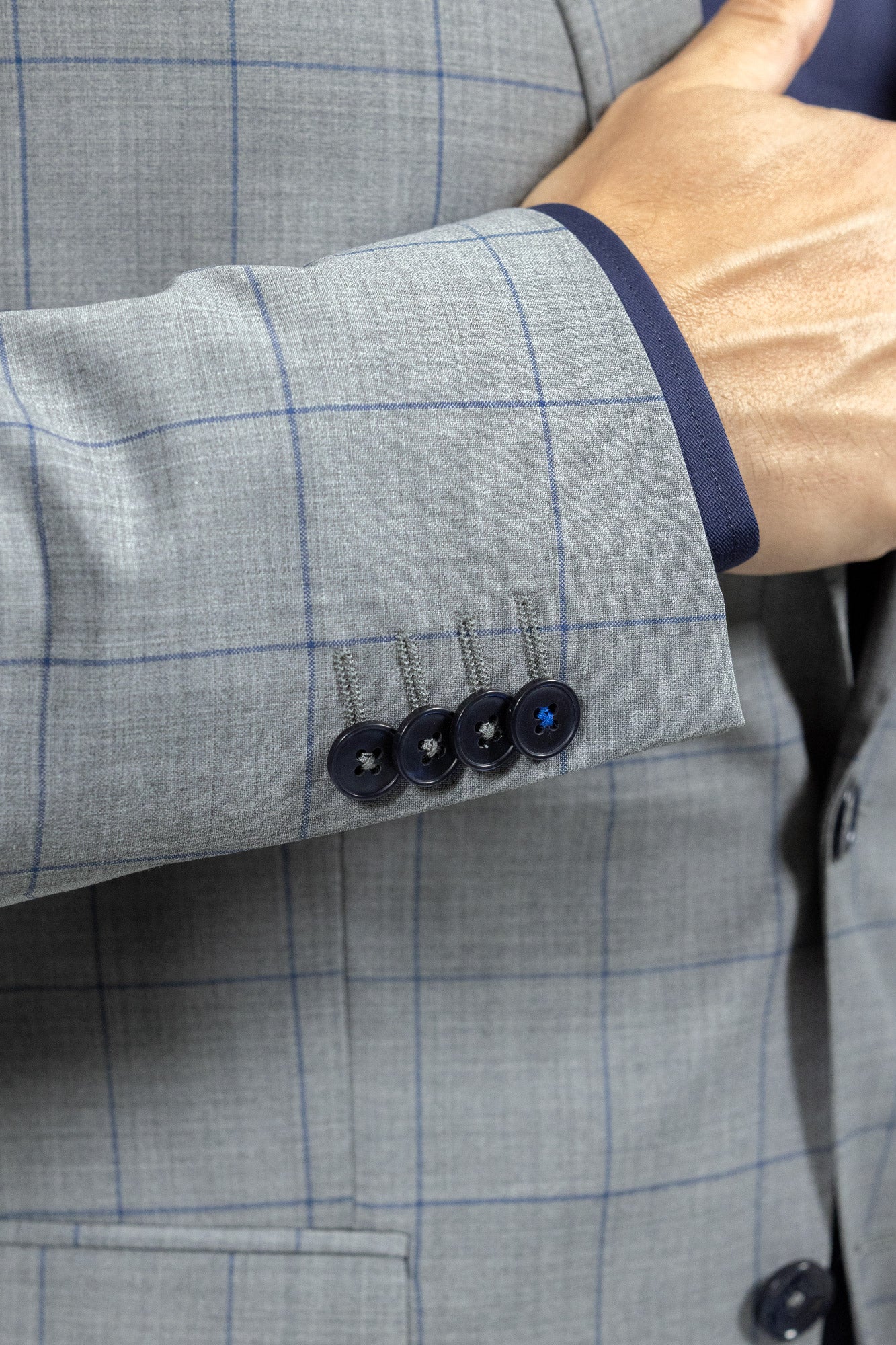Calabria Check Grey/Blue . Costum