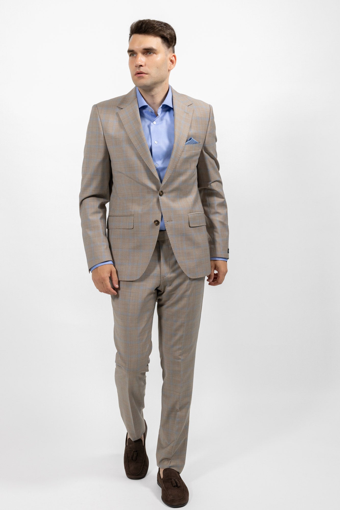 Calabria Check Beige/Blue . Costum
