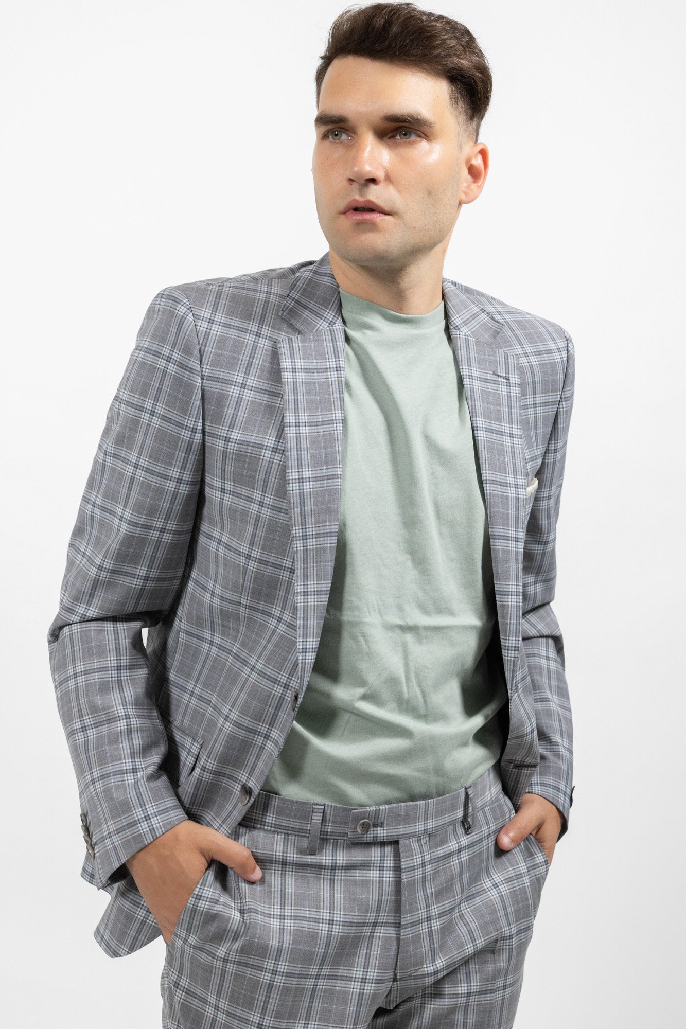 Calabria Check Gray . Costum