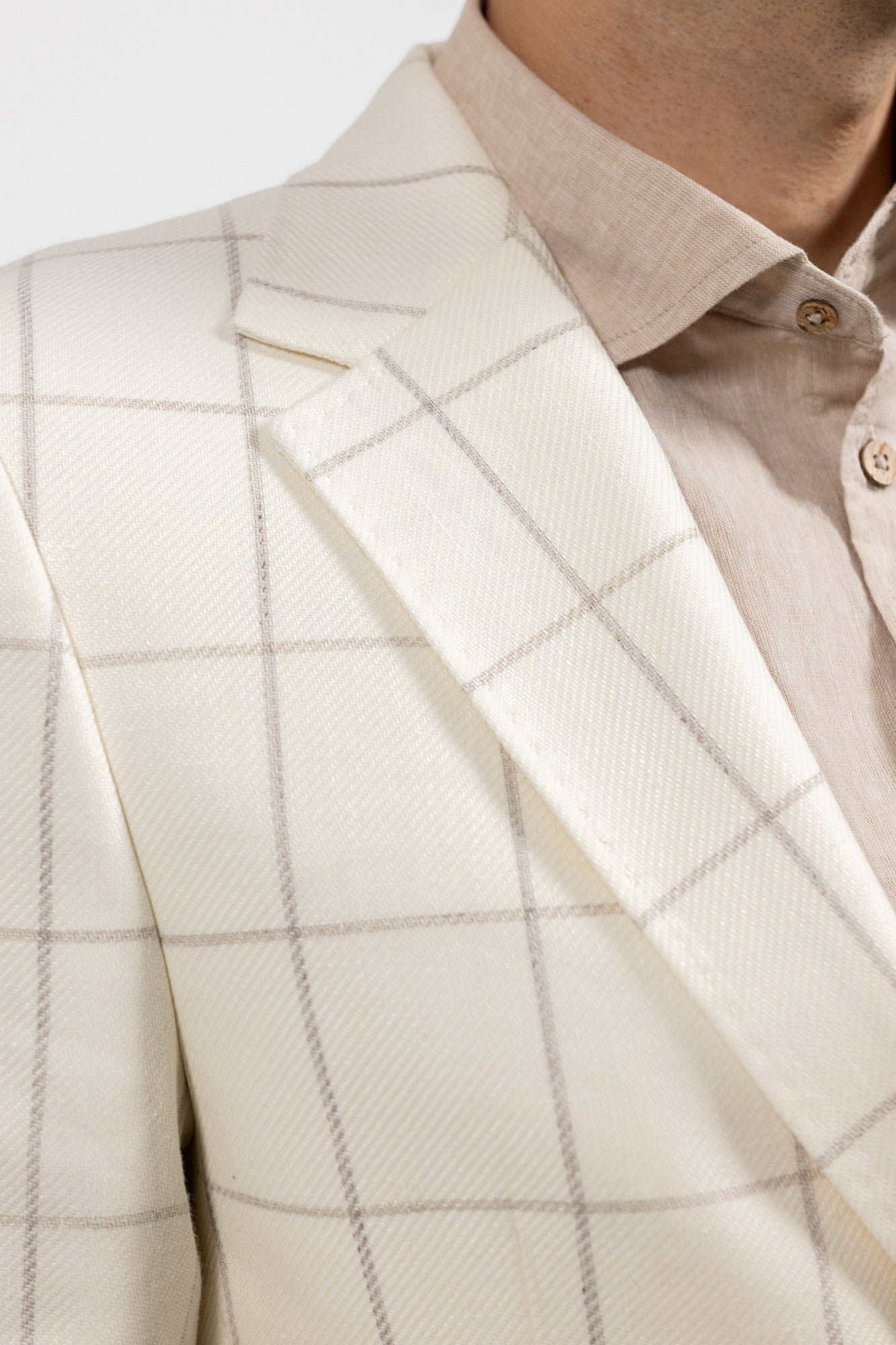 Calabria check cream. Sacou