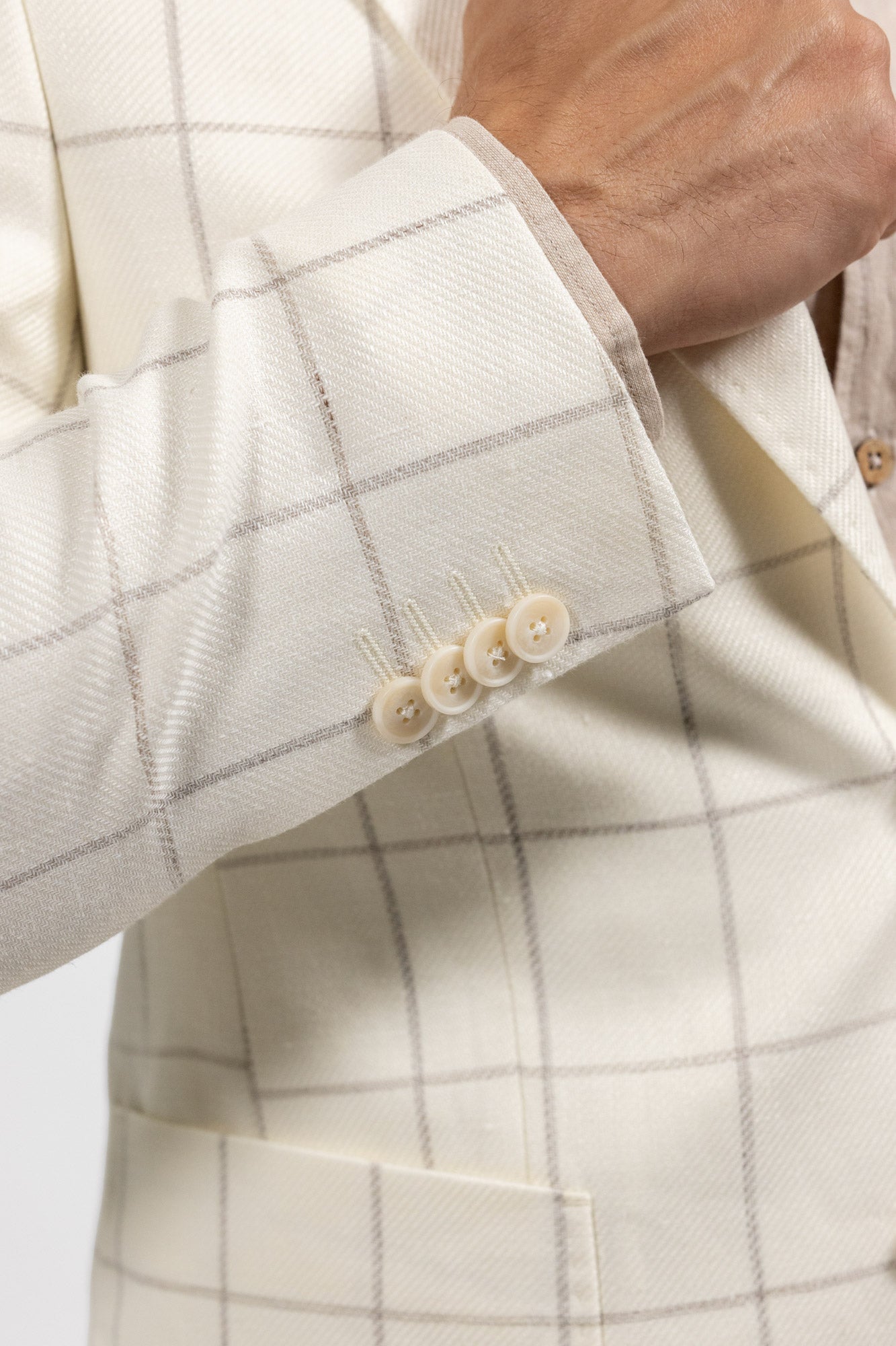 Calabria check cream. Sacou