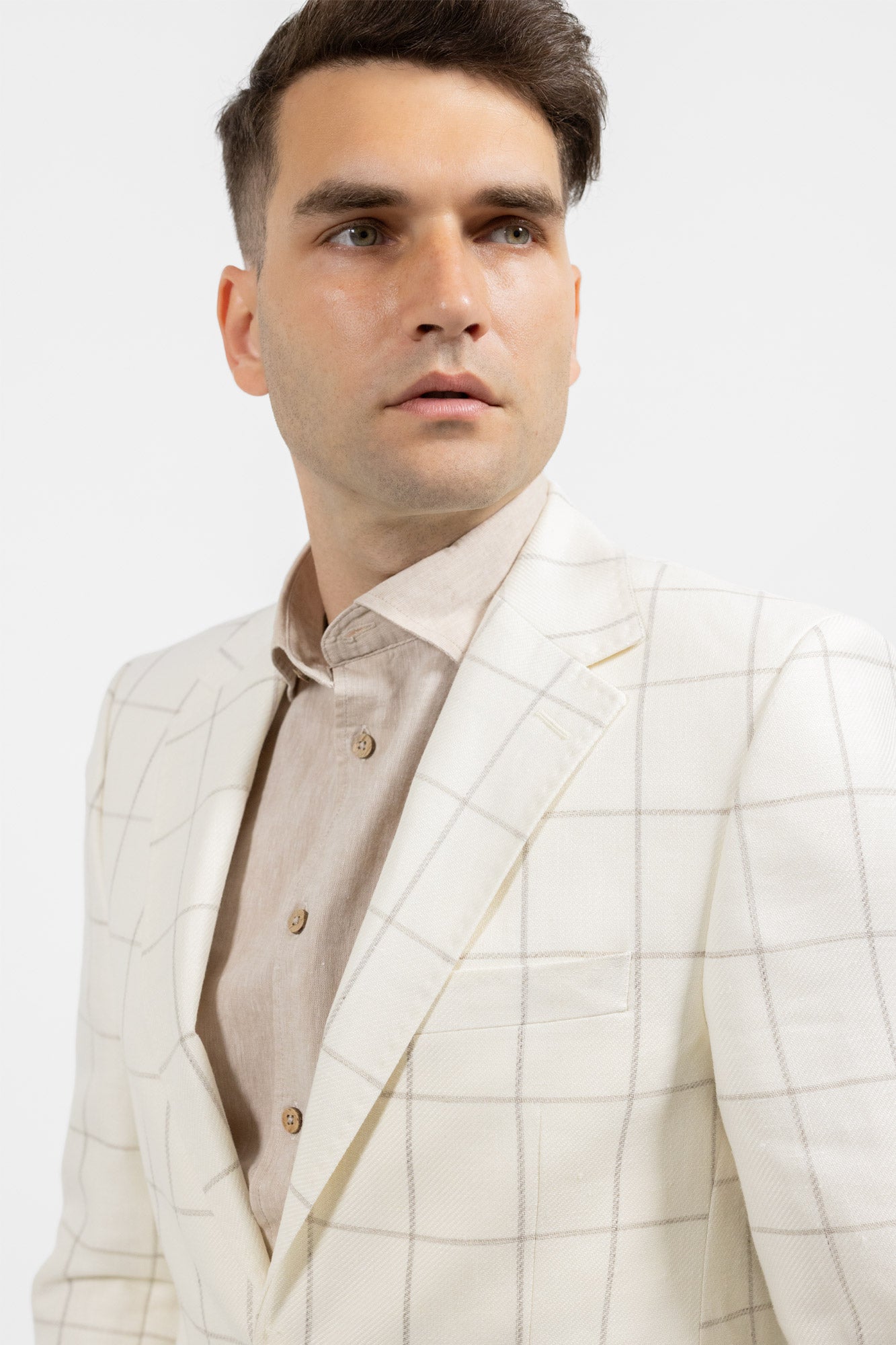Calabria check cream. Sacou