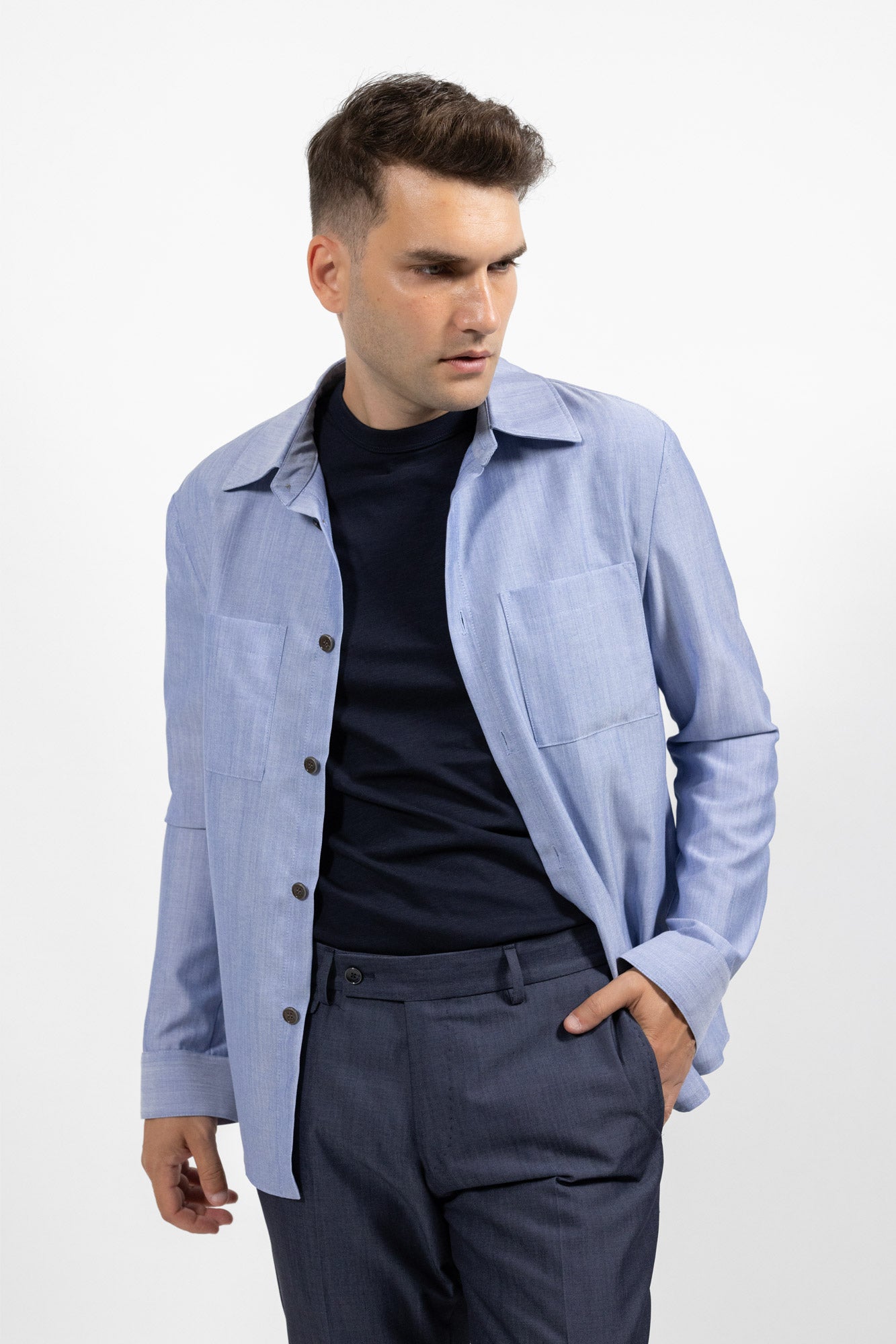 Overshirt light blue. Sacou