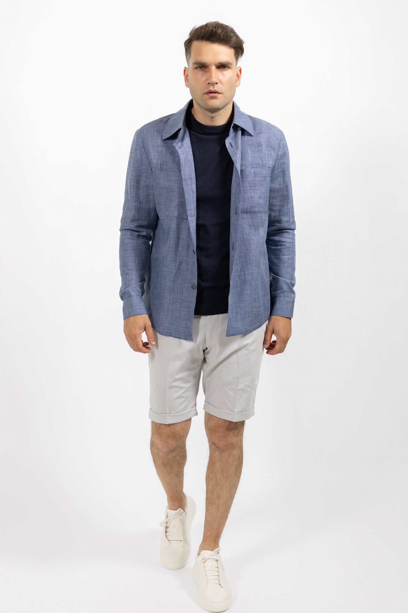 Overshirt hopsack blue. Sacou