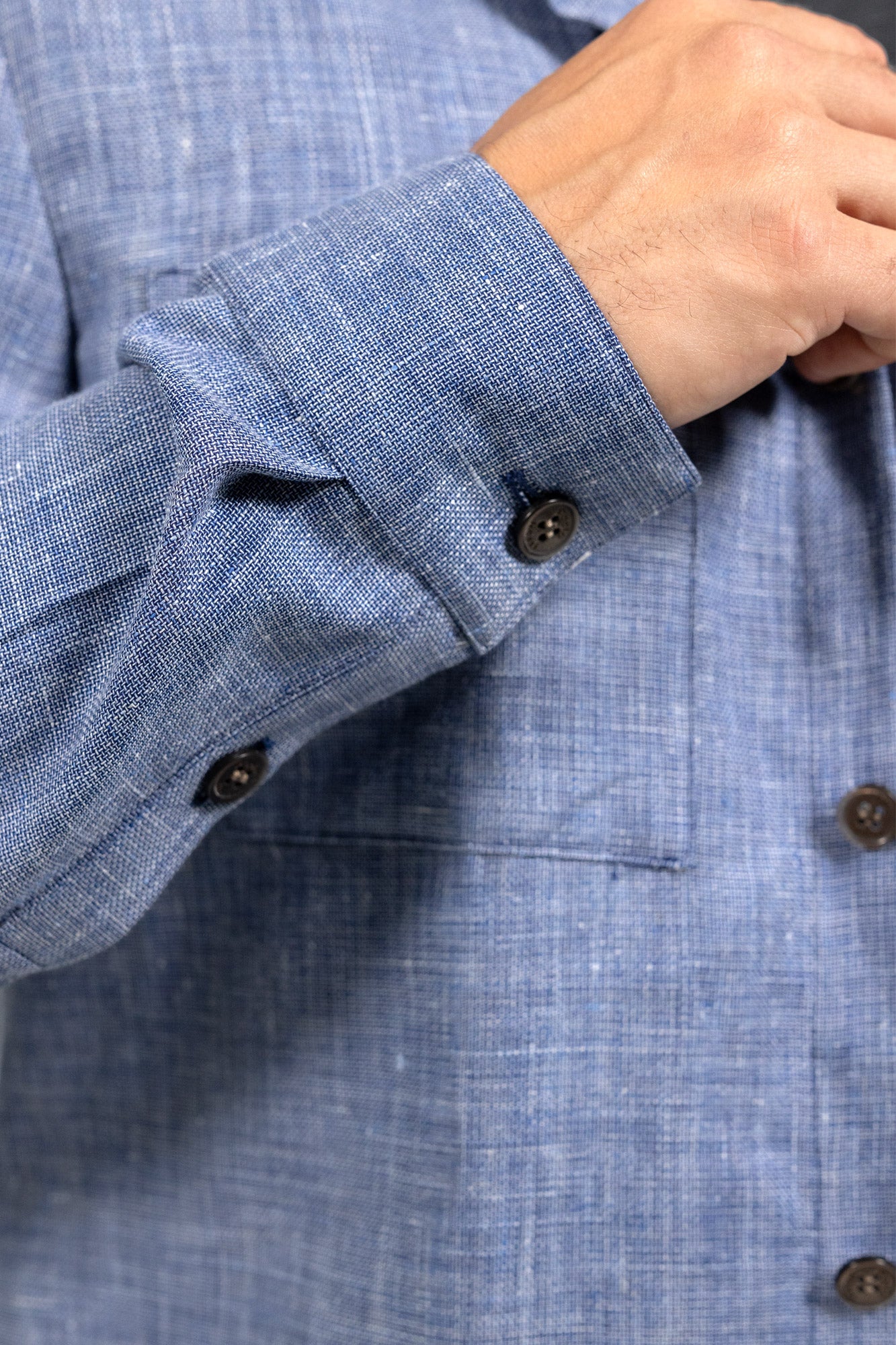 Overshirt hopsack blue. Sacou