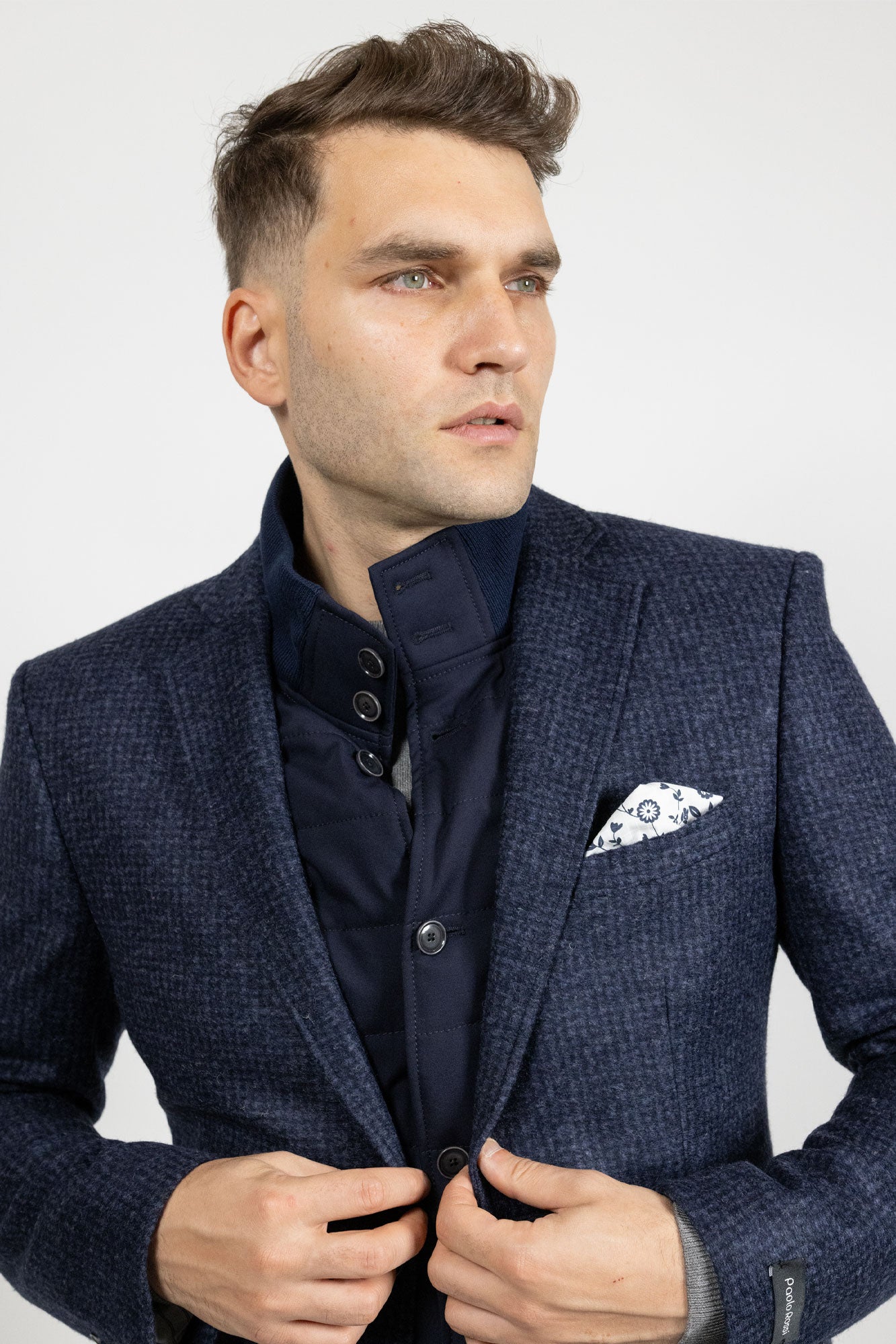 Arno Jersey Navy . Sacou