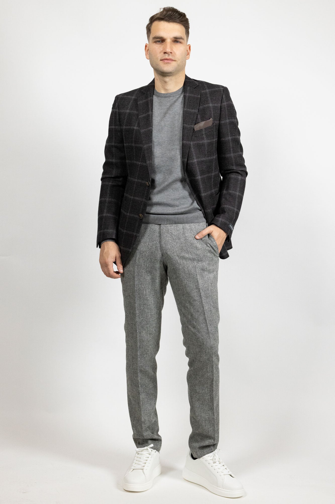 Arno Check Brown . Sacou